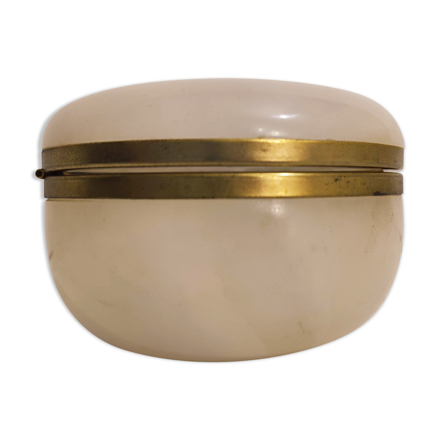 Round alabaster jewelry box