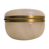 Round alabaster jewelry box