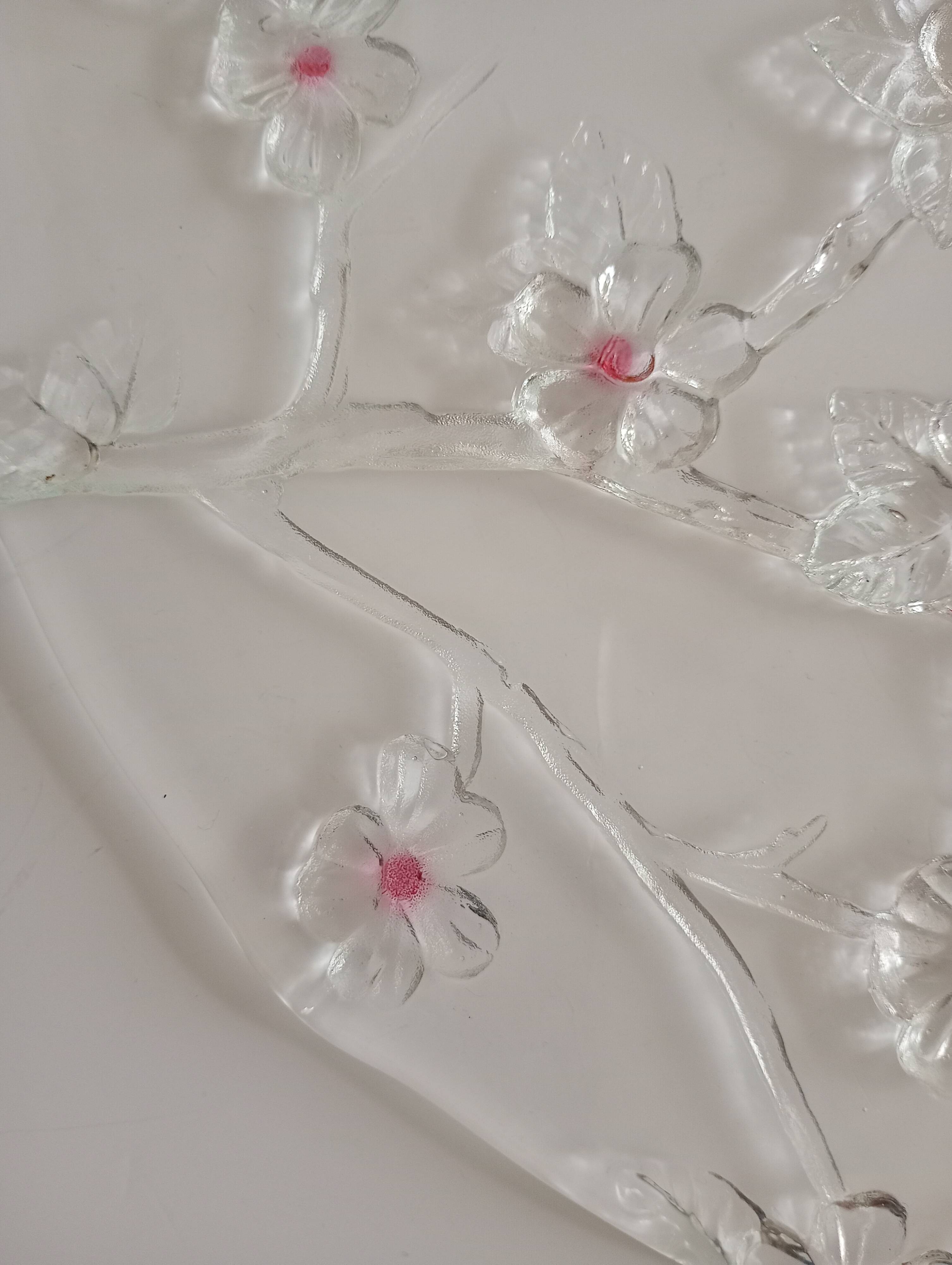 Cherry blossom glass pie dish