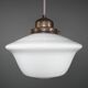 English Edwardian Opaline Glass School / Chapel Pendant Lamp