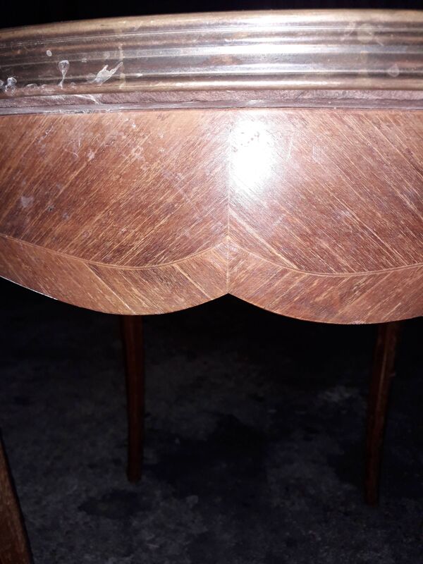 Table basse style Louis XV dessus marbre