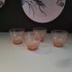 4 amber glasses with star-shaped bases – France, 1940s-1950s