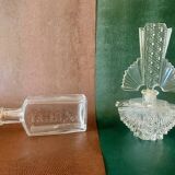 Art Deco perfume bottle in bohemian crystal engraved 1930