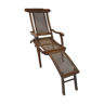 Chaise longue ancienne acajou cannage