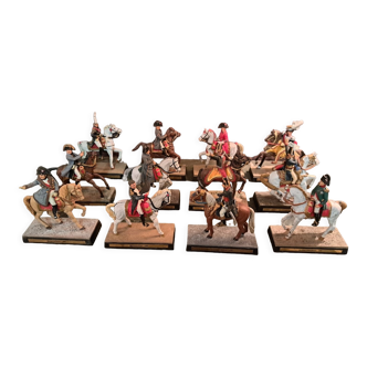 Set of 12 Napoleonic lead horsemen