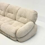 Cream bouclé Okay 3-seater sofa by Adriano Piazzesi