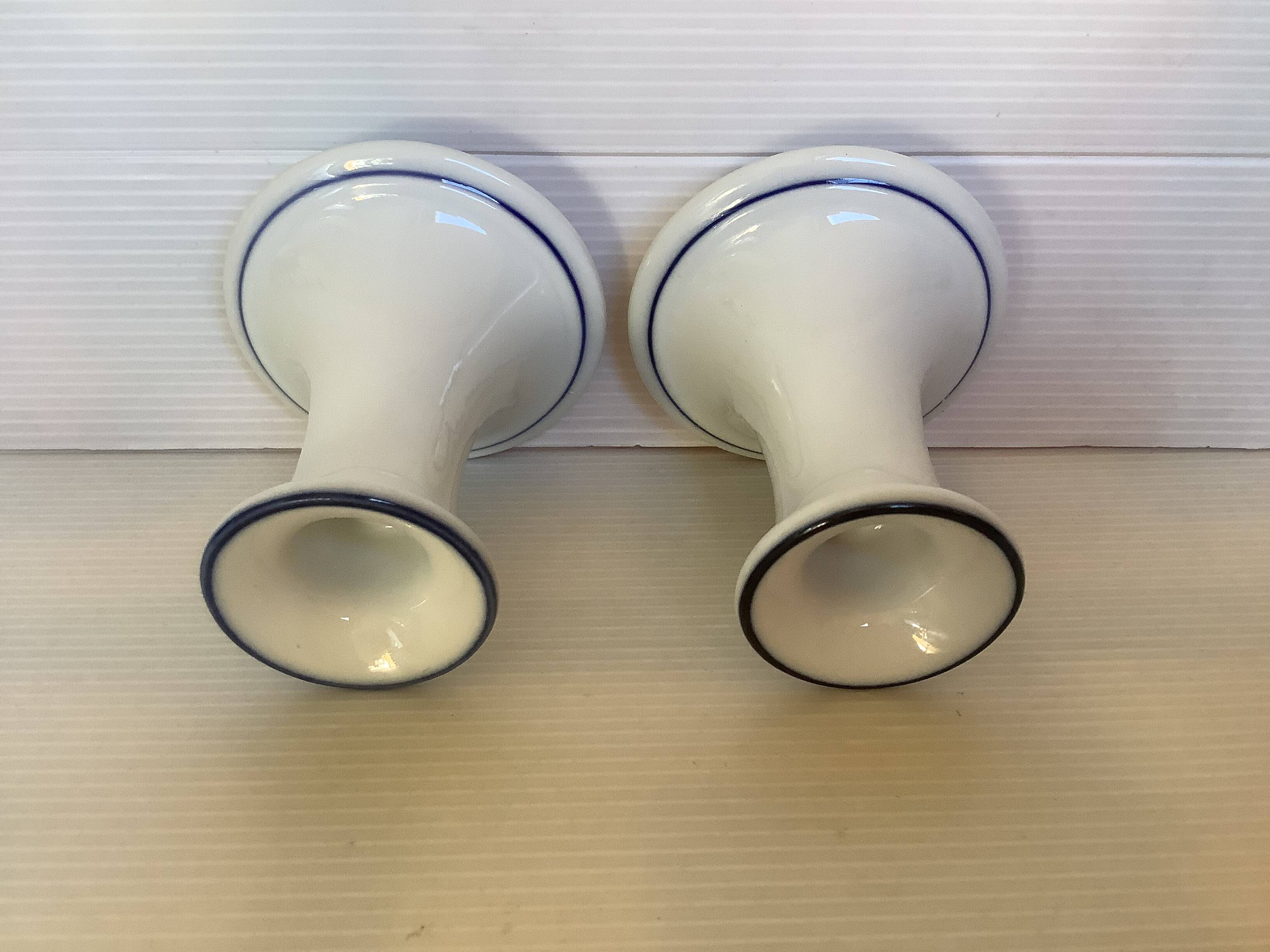 Pair of cornflower flower candlesticks