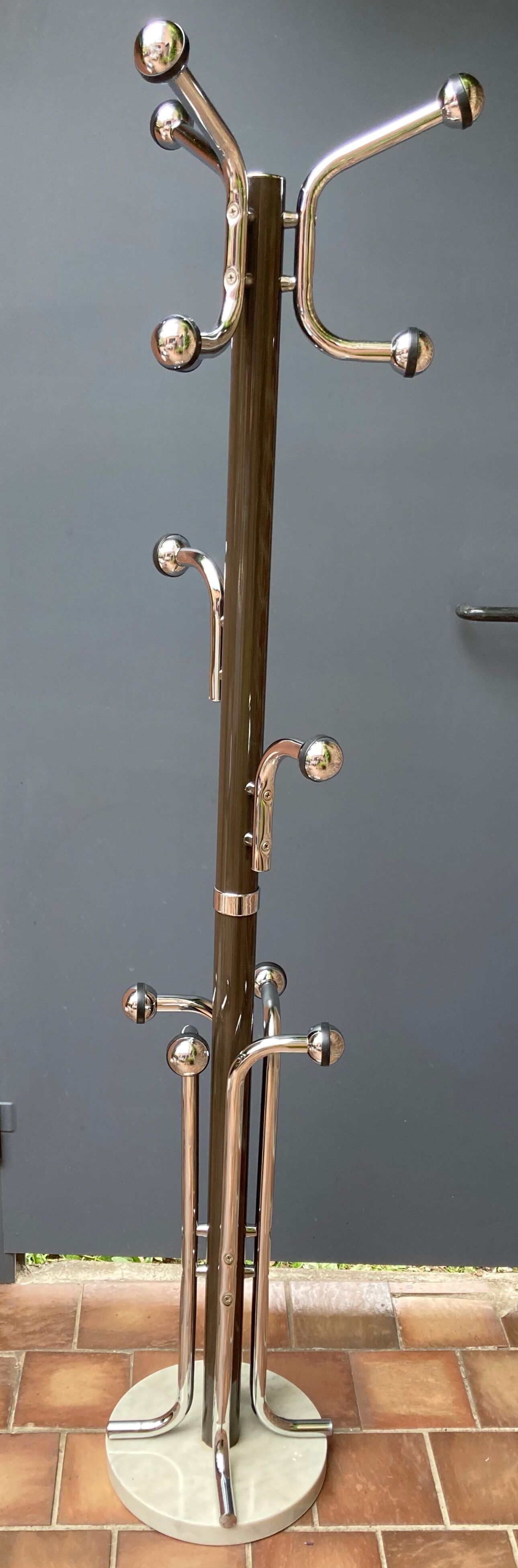 Coat rack on vintage stand