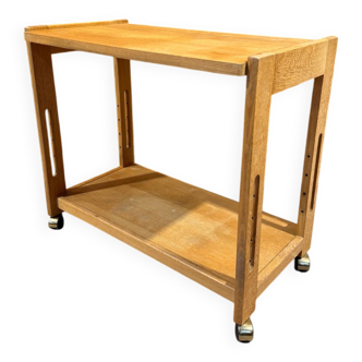 Wheeled side table - Guillerme & Chambron - 1980s