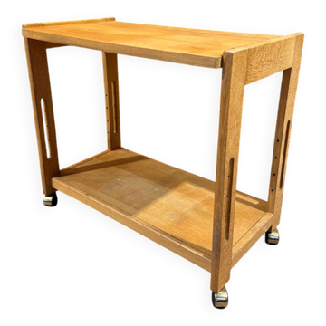 Wheeled side table - Guillerme & Chambron - 1980s
