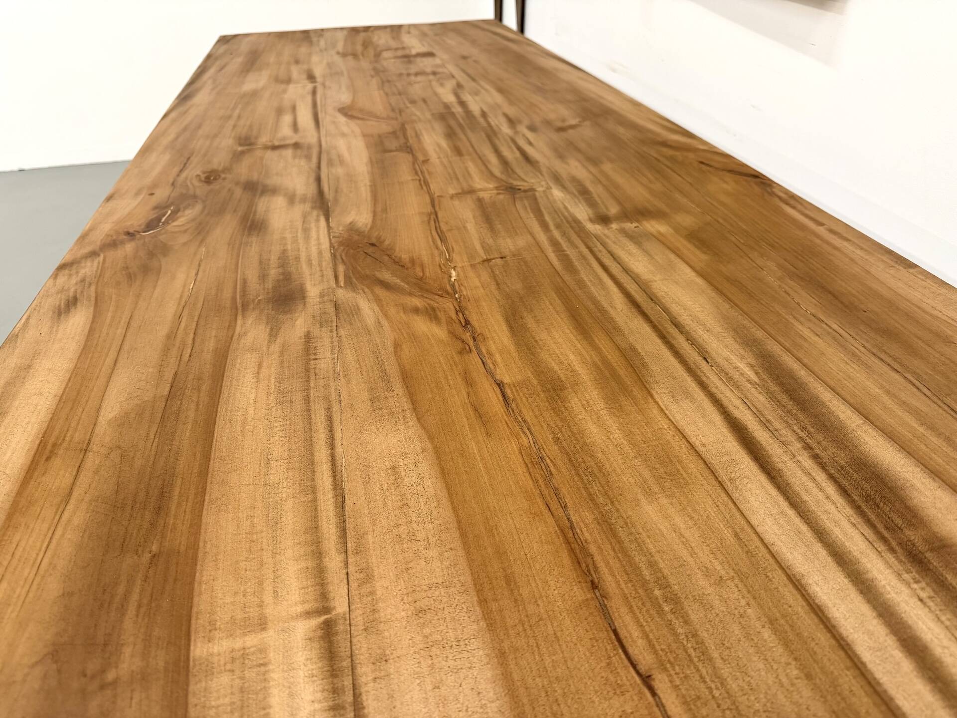 XXL solid walnut table with tapered legs