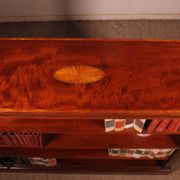 open mahogany library with inlays - 19th century