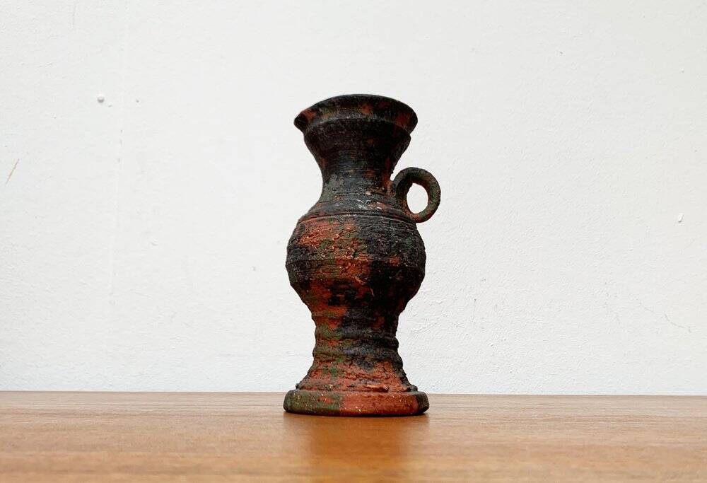 German brutalist carafe vase from the mid-century in the style of Gerhard Liebenthron, 1960s.