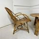 Audoux-Minnet rattan lounge set, 2 armchairs and table 1950-1960
