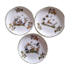 Lot of three small dessert plates decorated "Moustiers"