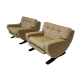 Paire de fauteuils par le sculpteur italien Franz T Sartori Flexform 1965