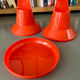 Orange plastic stool Taormina
