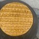 Flat round tray in slip with braided pattern signed FPP Vallauris J19 France vintage