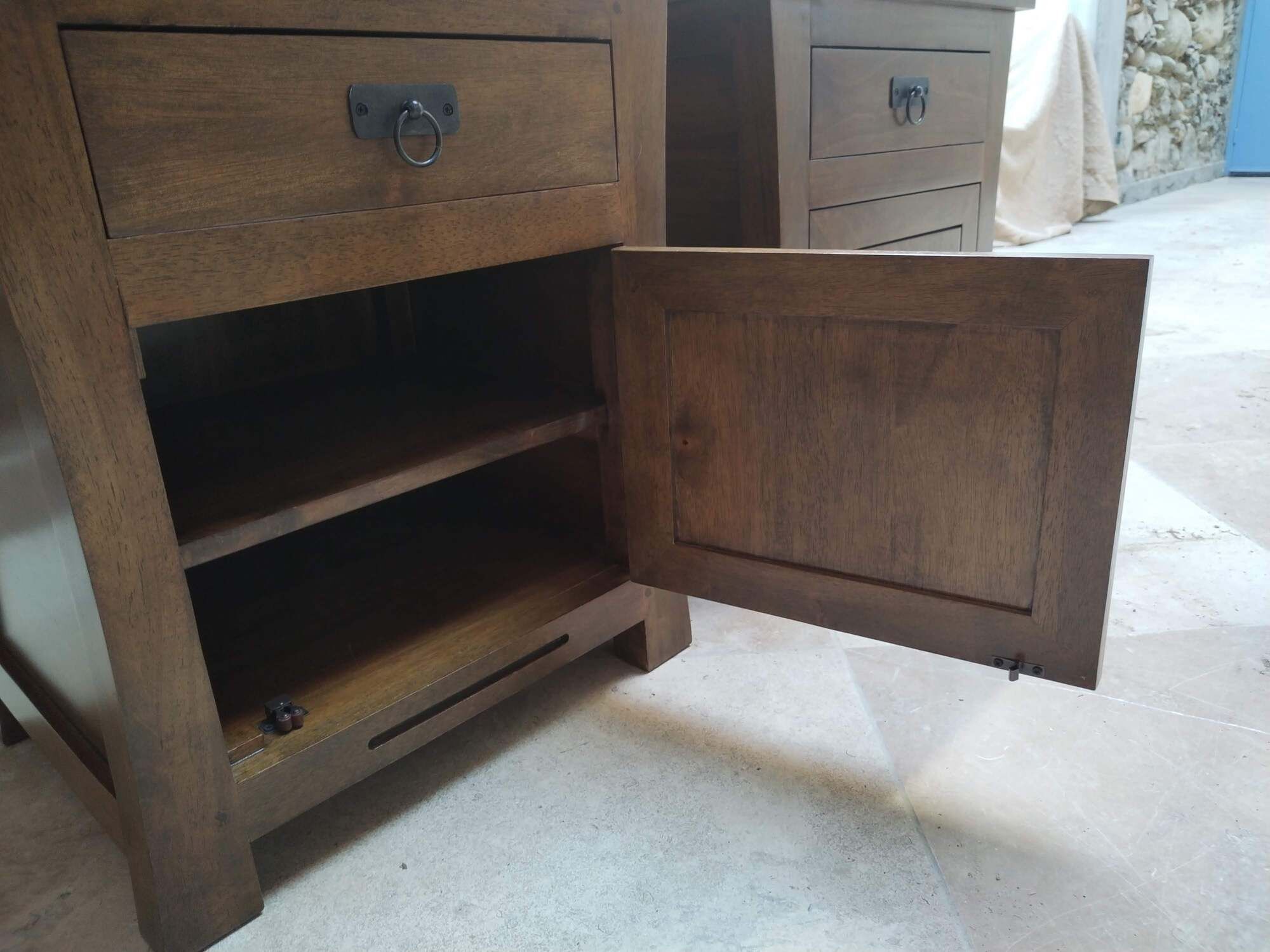 Set of 2 Indonesian bedside tables