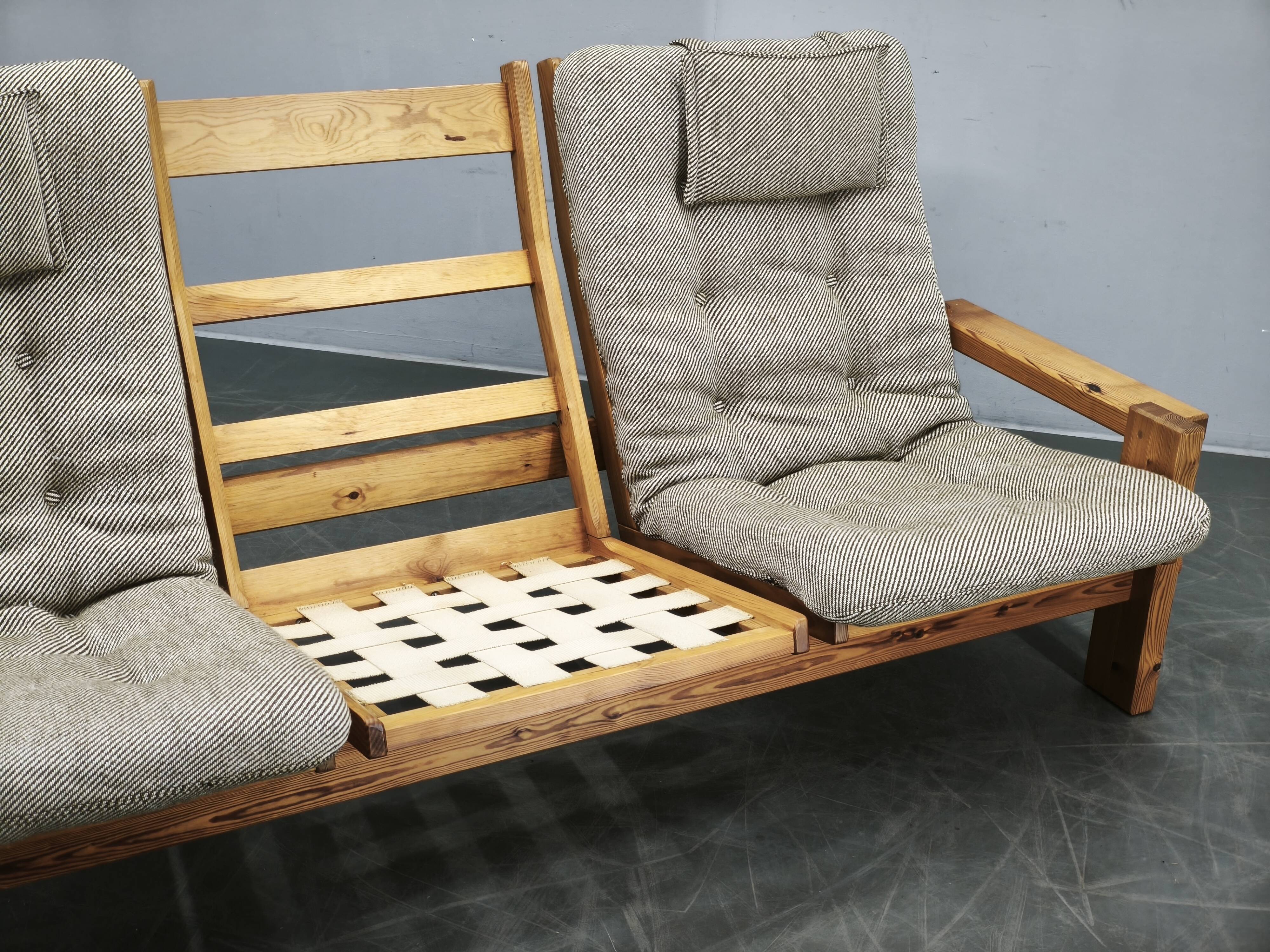 Yngve Ekström Dymling Three-Seater Pine Sofa for Swedese, 1970s