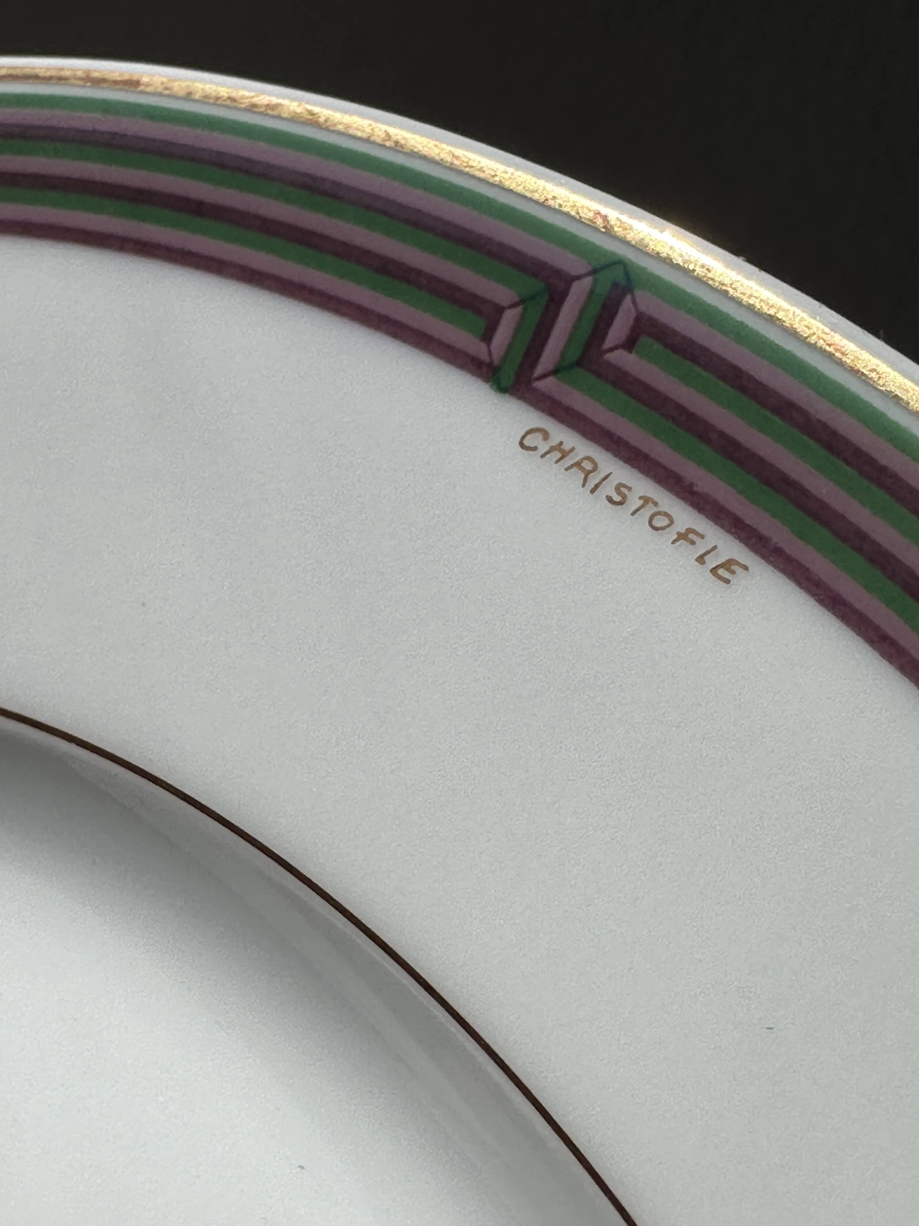 6 Christofle dessert plates, vintage Parma model