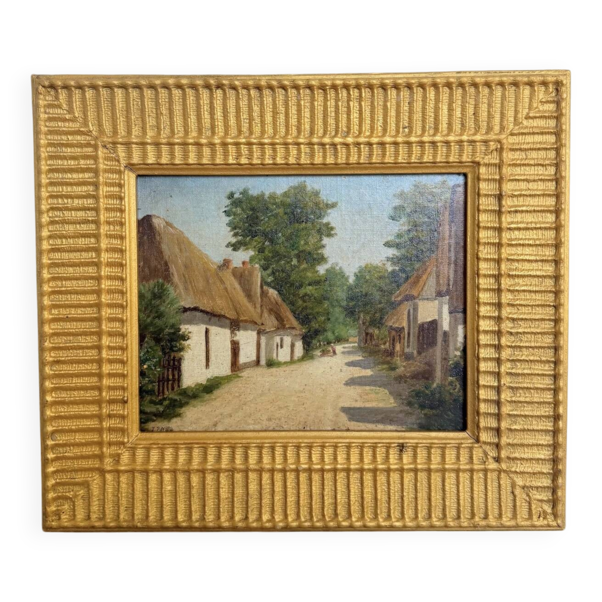 Small oil painting J.Poy 1900
