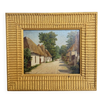 Small oil painting J.Poy 1900
