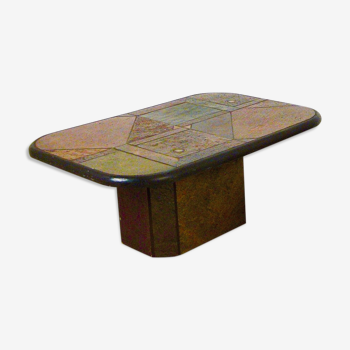 Coffee table in stone marquetry