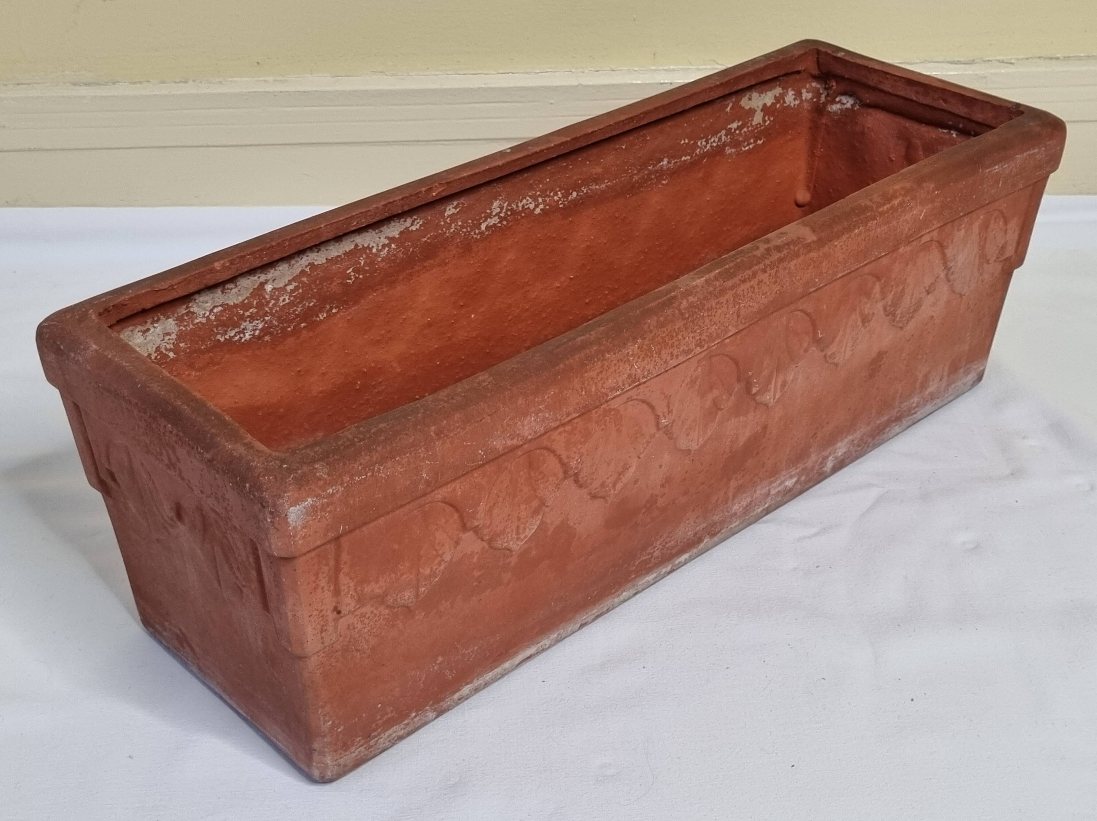 Art deco style terracotta planter, 50 cm