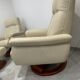 Pair of vintage leather armchairs with ottoman