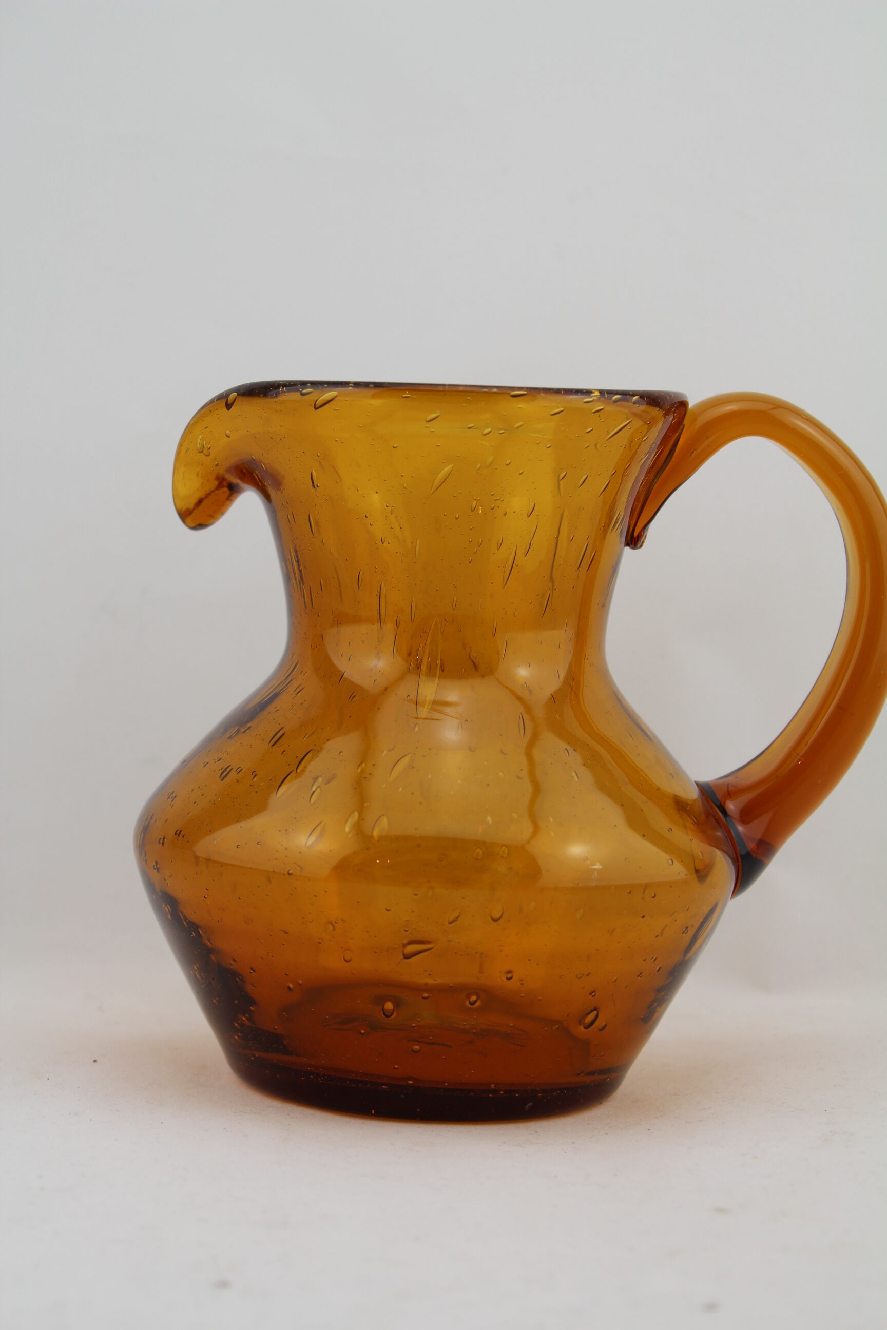 Orange pitcher Biot bubble glass