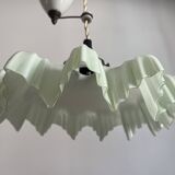 Art Deco Opaline Glass Pendant Light Mint Green Up and Down