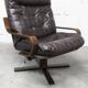 Scandinavian armchair 1970 curved laminated wood leather seat