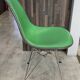 Eames Herman Miller DSR Eiffel chair in green greige fibreglass and vinyl.