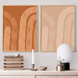 Pair of giclee prints, abstract wall art set of two, 50x70cm