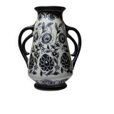 Antique Art Deco vase from 1920-40 in fine stoneware, Art Nouveau style with chinoiserie decoration.