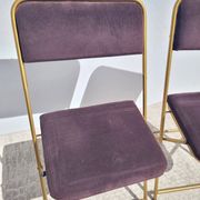 Set of 2 Lafuma folding chairs in brown velvet from the 1970s.