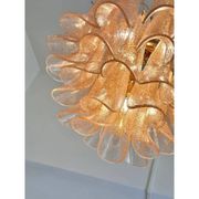 Contemporary Clear and Gold “Petali-Selle” Murano Glass Chandelier in Mazze