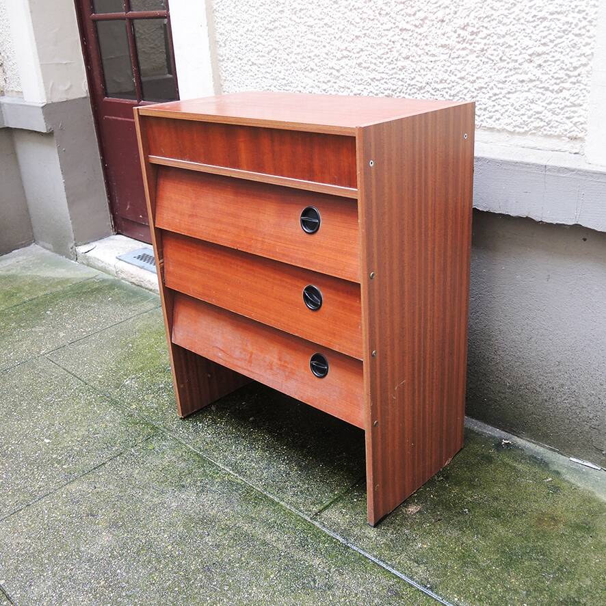 Antique Teak Veneer Shoe Cabinet