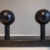 Vintage coat rack in black wood 4 pads