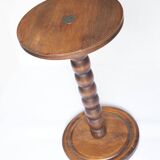 Stele, wooden beaded pedestal table