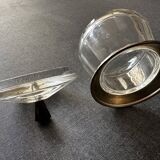 Sucrier Art-Deco - Verre - Bois et Métal