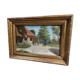 Antique oil painting, french barbizon school, wooden frame