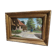 Antique oil painting, french barbizon school, wooden frame