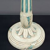 Art Deco wooden lamp painted in white and patinated blue, France, Circa 1920