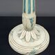Lampe en bois Art Déco peinte en blanc et bleu patiné, France, Circa 1920