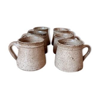 Set of 6 cups in gres