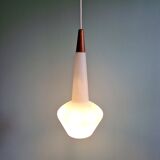 Scandinavian suspension in satin white opaline, 1960.
