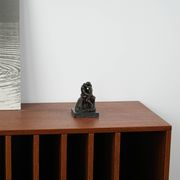 Mother and child art deco figurine signed Rodin, European brown sculptural piece