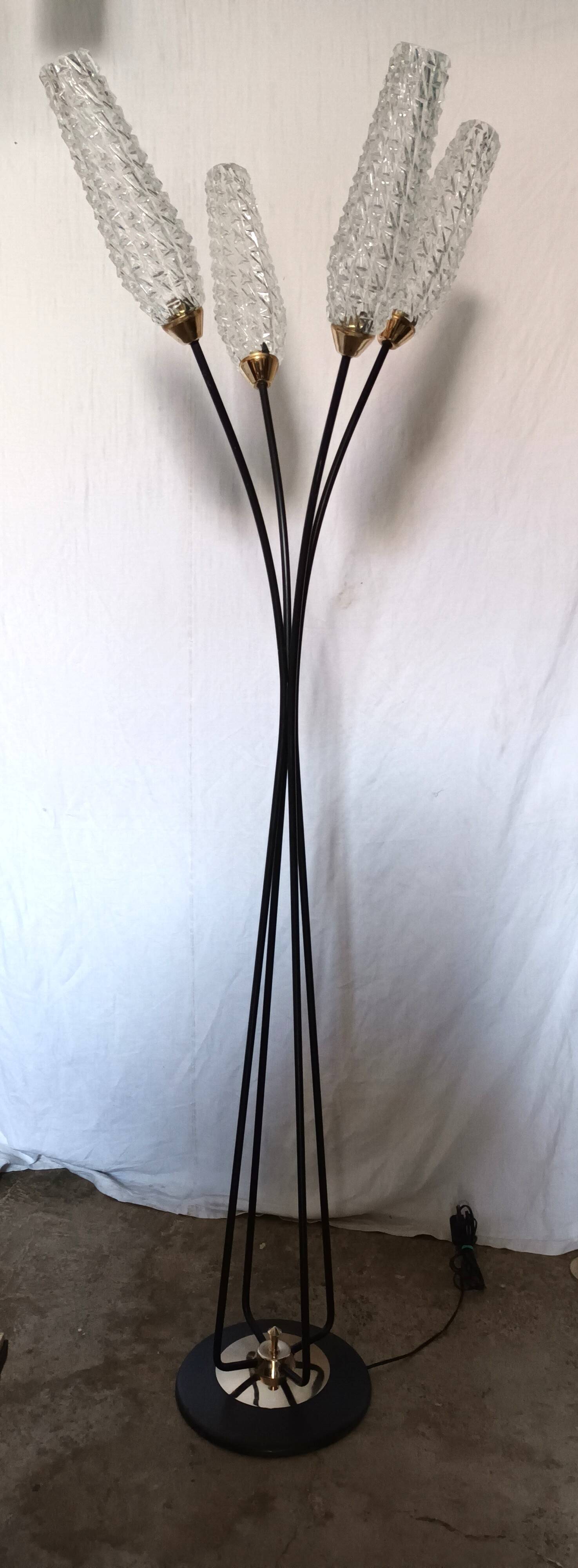 Four-light floor lamp from the Lunel house, 1950s.